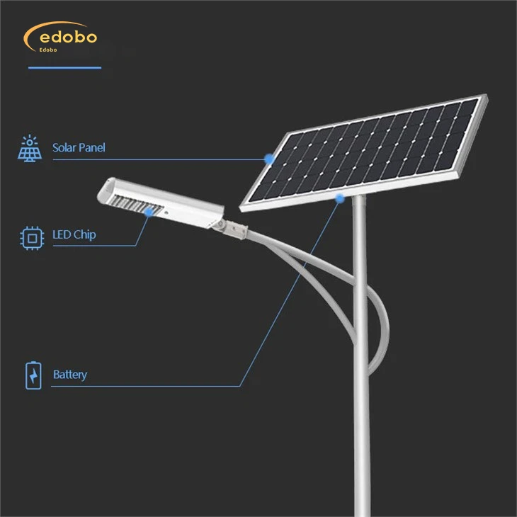 LED gatelys med litiumbatteri Solar gatelys
