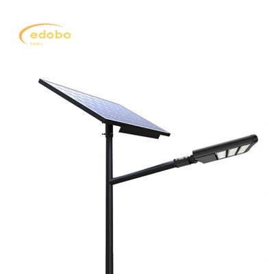 Solcellelampe Solcelledrevet gatelys med litiumbatteri svart panel