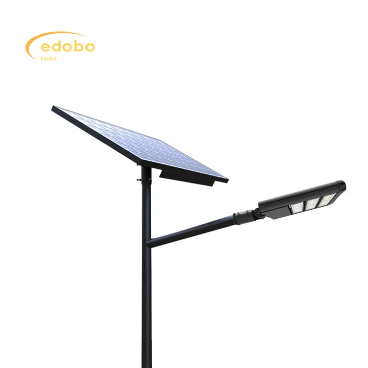 Solcellelampe Solcelledrevet gatelys med litiumbatteri svart panel